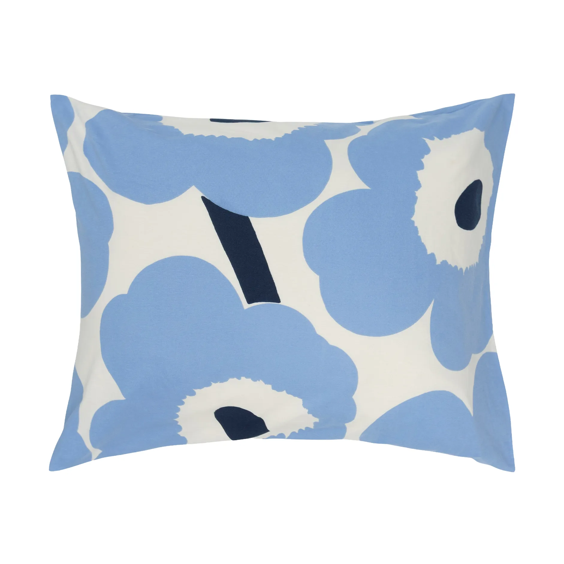 Funda de almohada de jersey Unikko, Blanco roto, azul claro, azul marino, 50x60 cm Marimekko