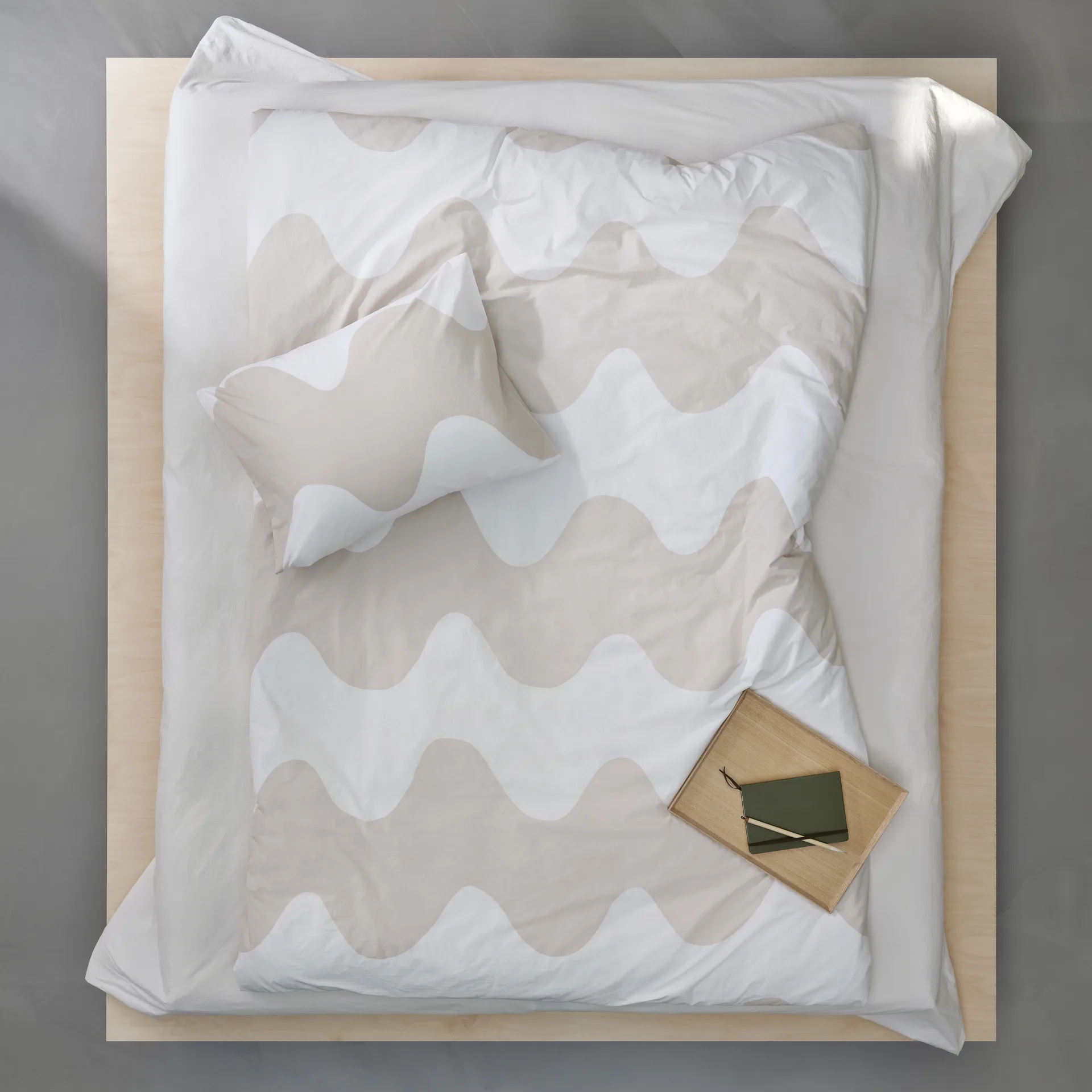Funda de almohada Lokki 50x60 cm, Beige-blanco Marimekko