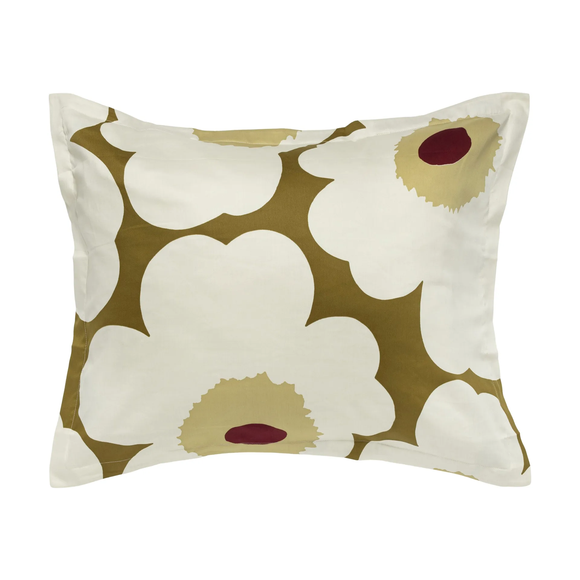 Funda de almohada satinada Unikko 50x60 cm, Green umber-cream Marimekko