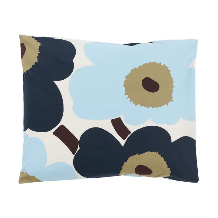 Funda de almohada Unikko 50x60 cm - Off white-blueberry-cold blue - Marimekko
