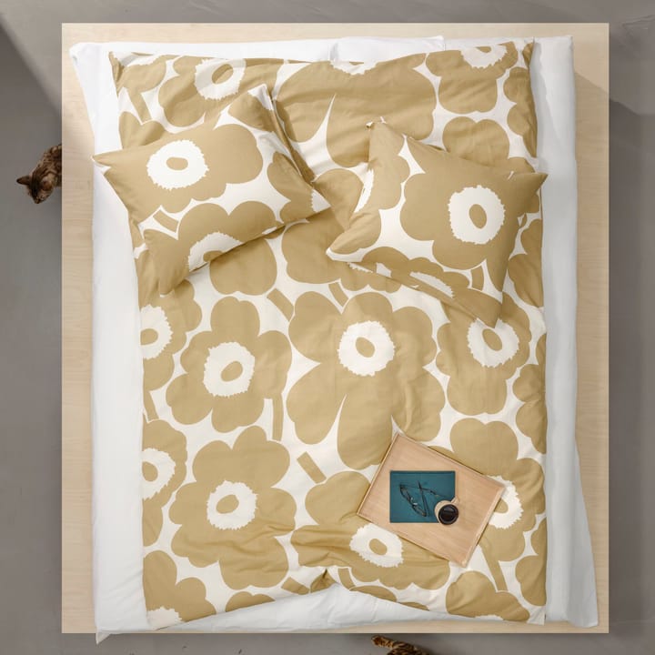 Funda de almohada Unikko algodón-cáñamo 50x60 cm - Beige - Marimekko