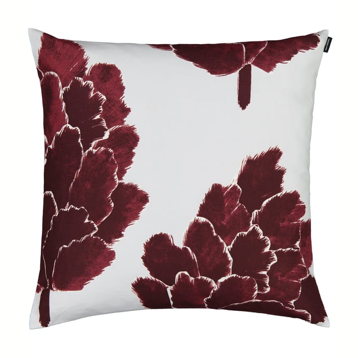 Funda de cojín Käpykukka 50x50 cm, gris claro-rojo vino Marimekko
