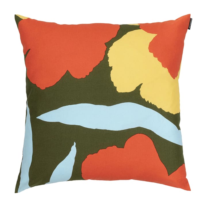 Funda de cojín Malvikki 45x45 cm, verde oscuro-naranja-amarillo Marimekko