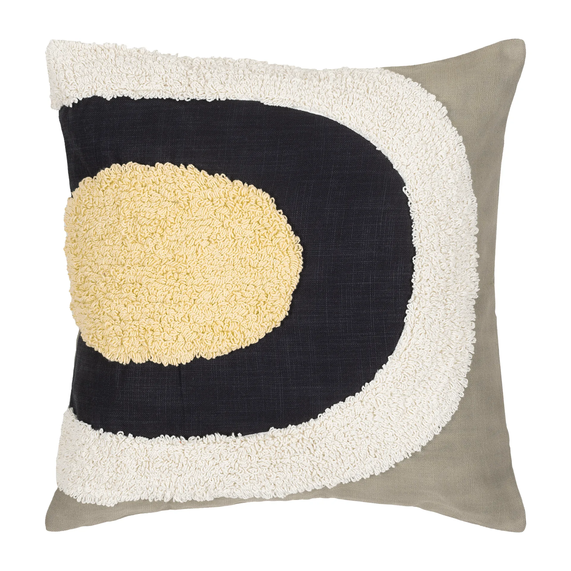 Funda de cojín Melooni 50x50 cm, gris-blanco-amarillo Marimekko