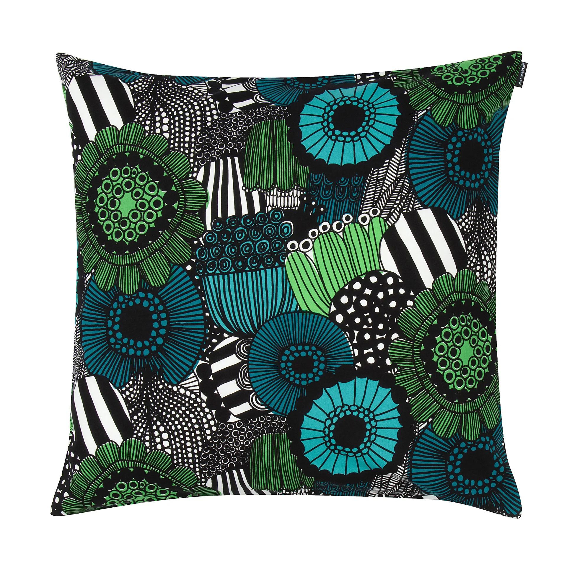 Funda de cojín Pieni Siirtolapuutarha, azul-verde (Finlandia 100 años) Marimekko