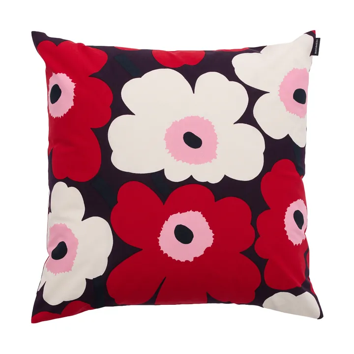 Funda de cojín Pieni Unikko 50x50 cm - Plum-cranberry-off white-rose - Marimekko