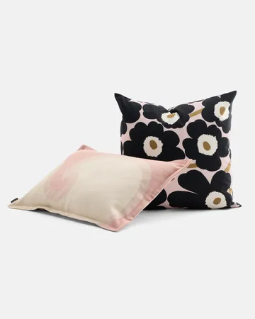 Funda de cojín Pieni Unikko 50x50 cm - Rosa-carbón-marrón claro - Marimekko