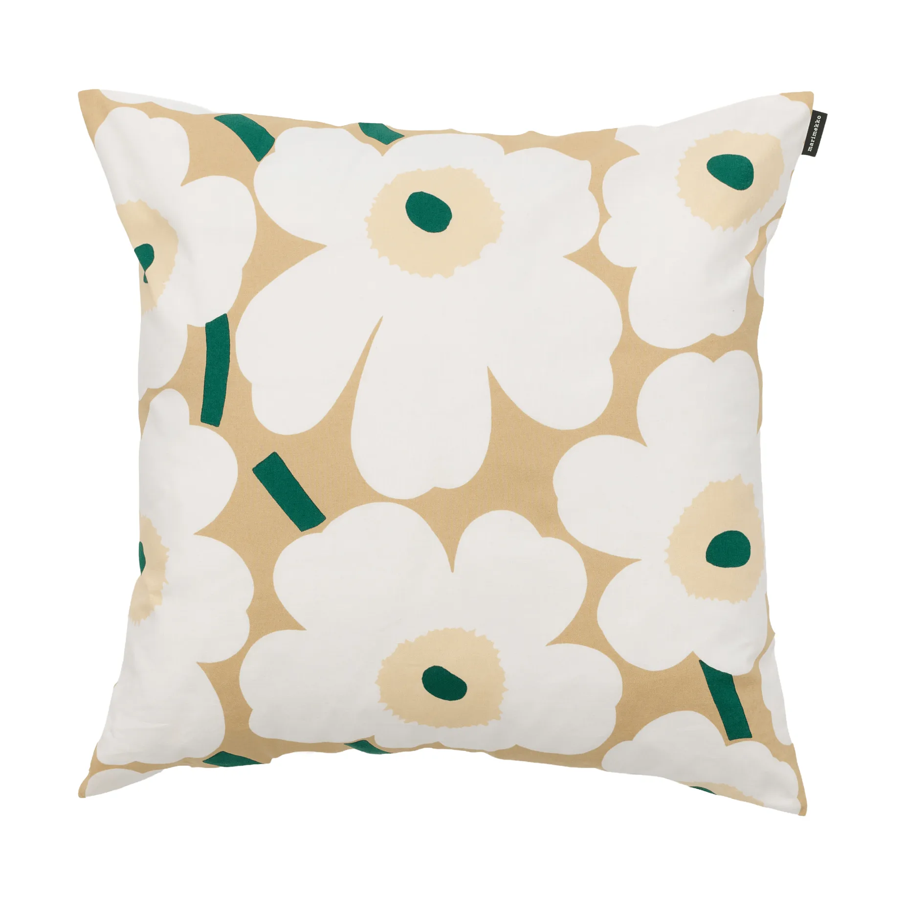 Funda de cojín Pieni Unikko 50x50 cm, Sand-white-hay-emerald Marimekko