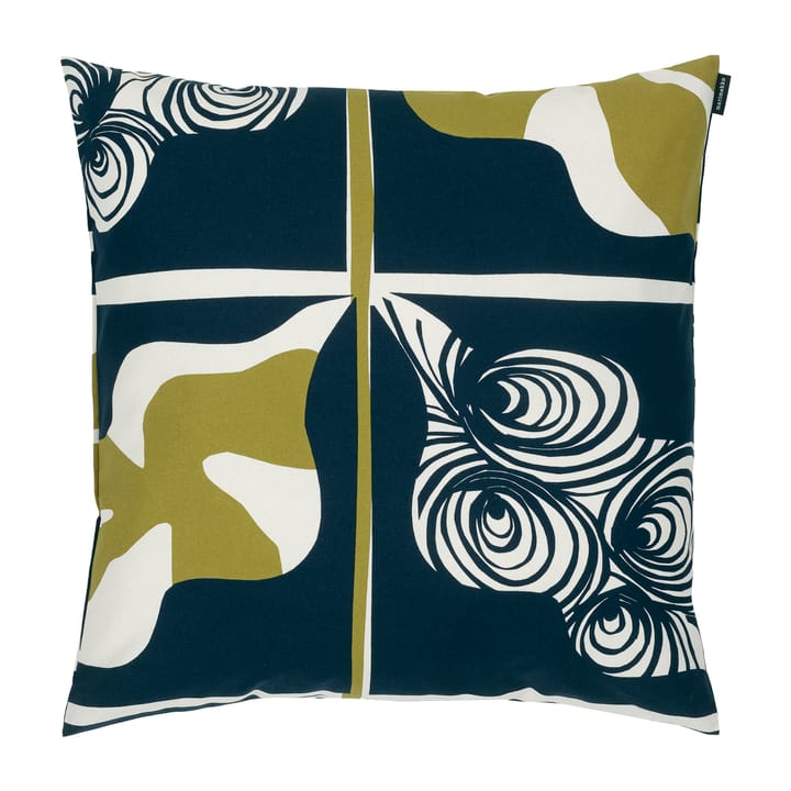 Funda de cojín Rukinlapa 50x50 cm, azul oscuro-verde-blanco Marimekko