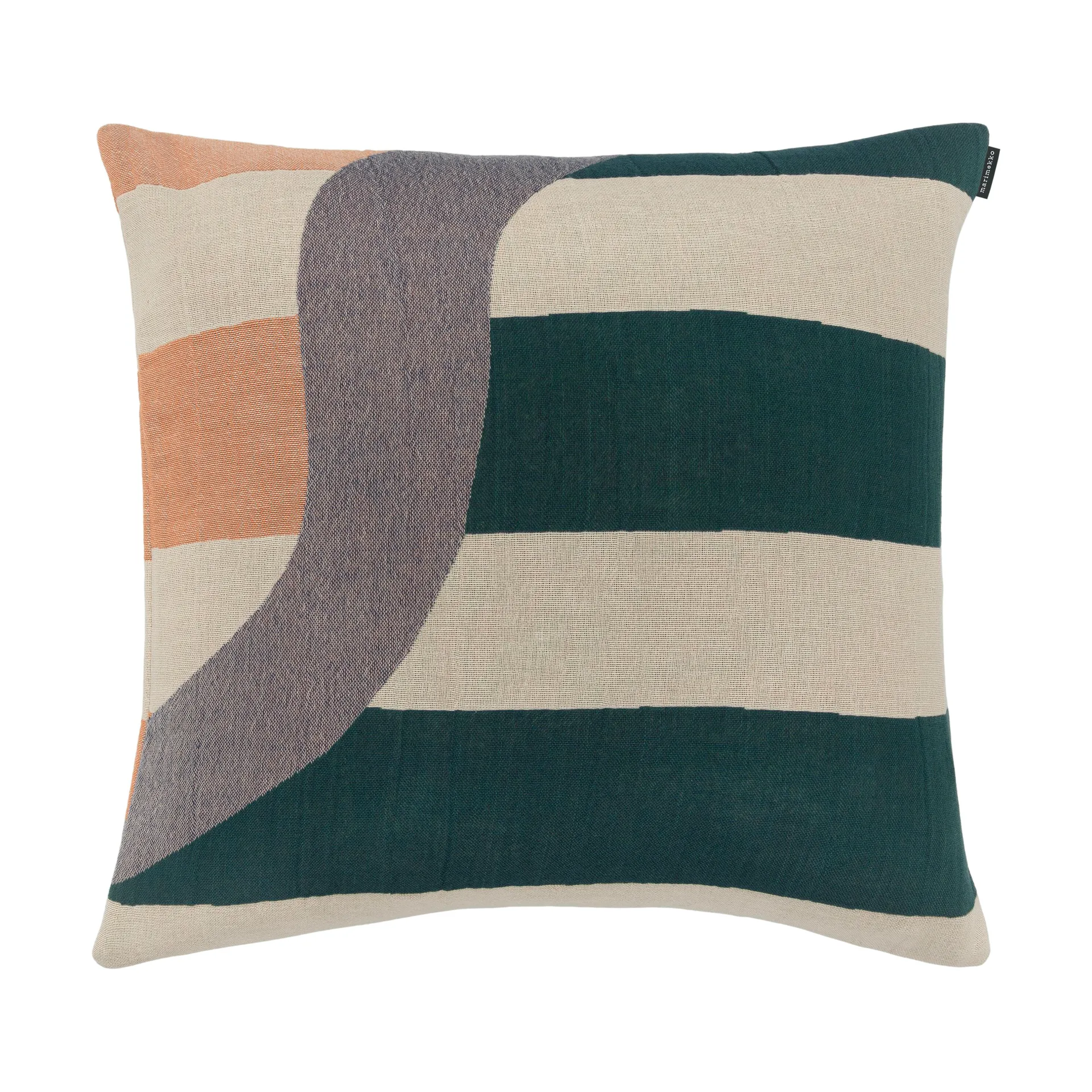 Funda de cojín Siirto jacquard 50x50 cm, Powder-d. blue-l. blue-coral Marimekko