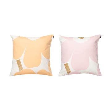 Funda de cojín Unikko 50x50 cm 2 piezas - White-Light pink-apricot - Marimekko