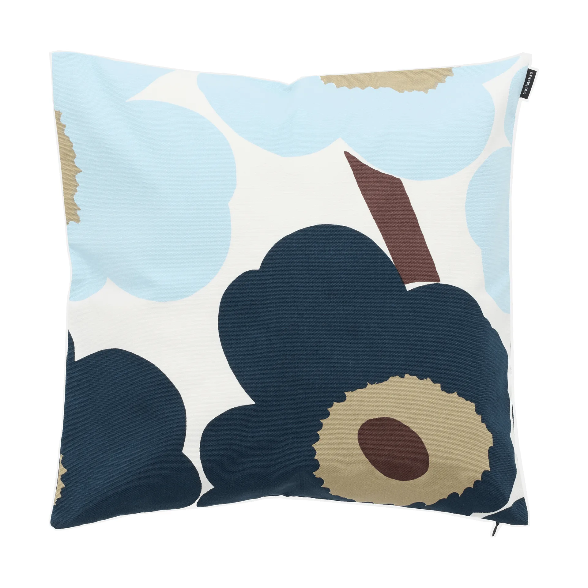 Funda de cojín Unikko 50x50 cm, White-blueberry-cold blue-dark brown Marimekko