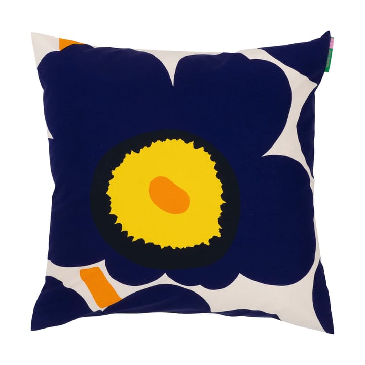 Funda de cojín Unikko 60 aniversario 50x50 cm, Cotton-d. blue-yellow-orange Marimekko