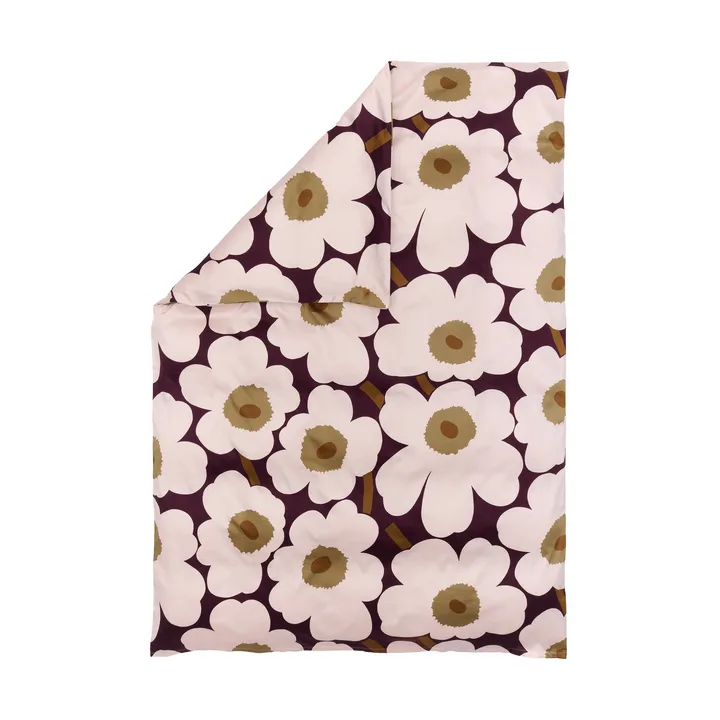 Funda nórdica de satén Unikko 150x210 cm - Ciruela-rosa-olmo-toffee - Marimekko