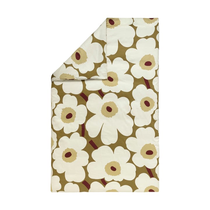 Funda nórdica de satén Unikko 150x210 cm - Green umber-cream - Marimekko