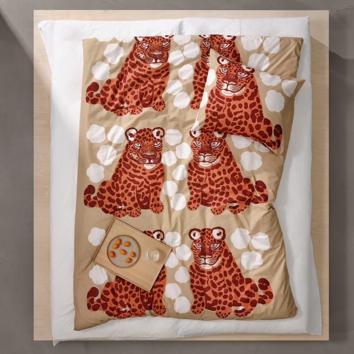 Funda nórdica Kaksoset 150x210 cm - Beige-naranja-marrón - Marimekko