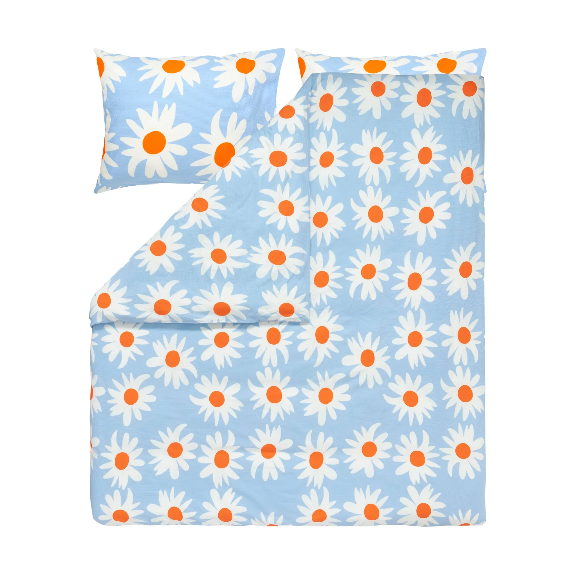 Funda nórdica Rakastaa ei rakasta 240x220 cm, Orange-Off-white-light blue Marimekko