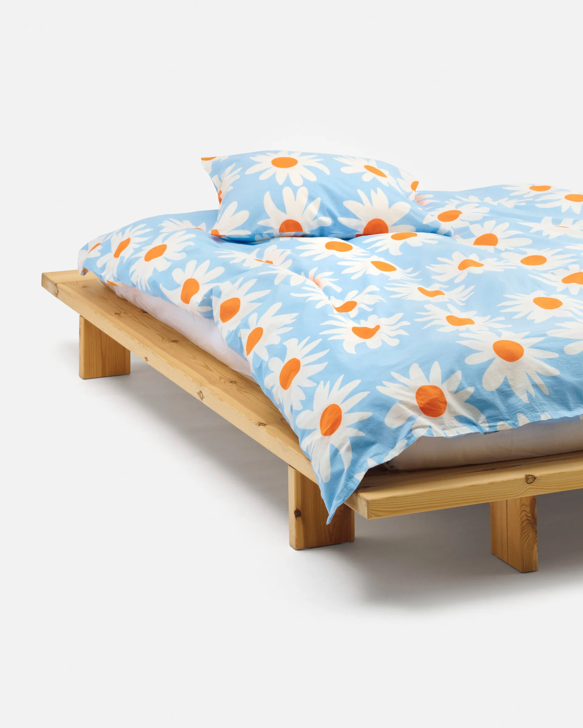 Funda nórdica Rakastaa ei rakasta 240x220 cm, Orange-Off-white-light blue Marimekko