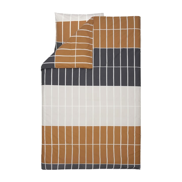 Funda nórdica Tiiliskivi 150x210 cm, marrón oscuro-beige-charcoal Marimekko