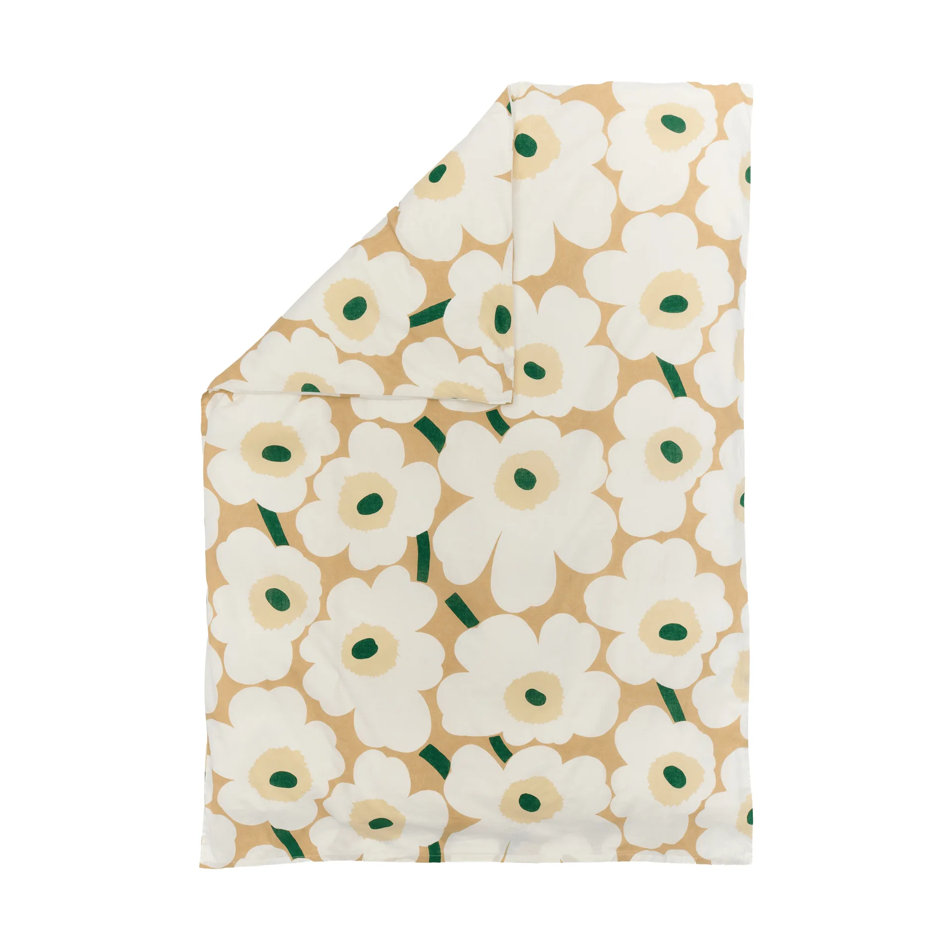 Funda nórdica Unikko 150x210 cm, Sand-off white-hay-emerald Marimekko