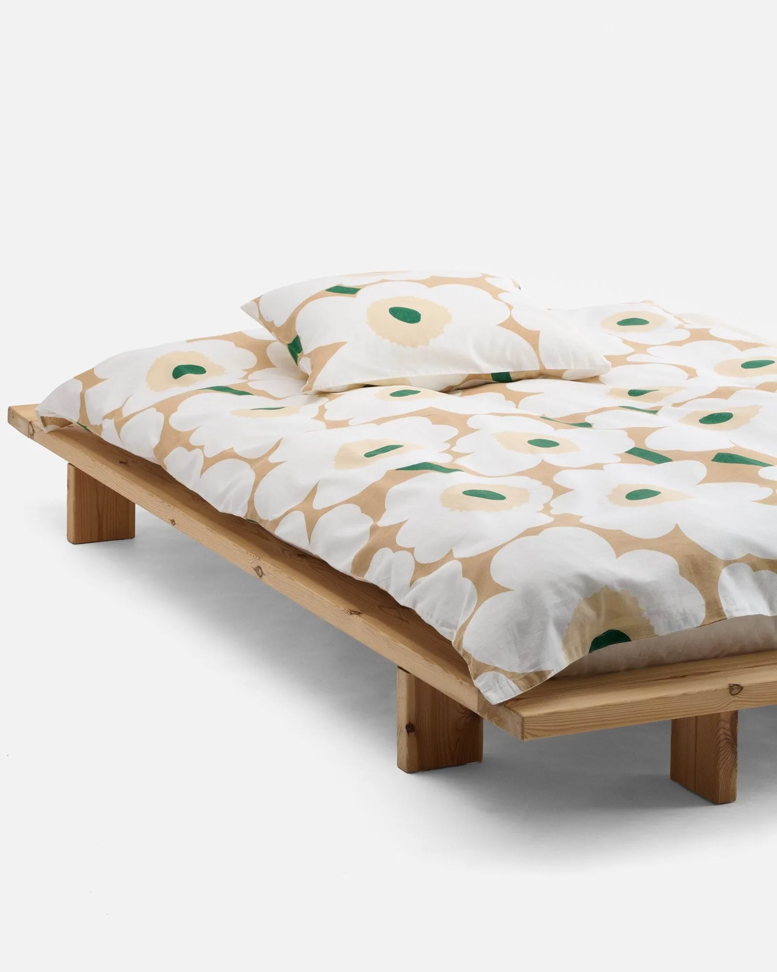 Funda nórdica Unikko 150x210 cm, Sand-off white-hay-emerald Marimekko