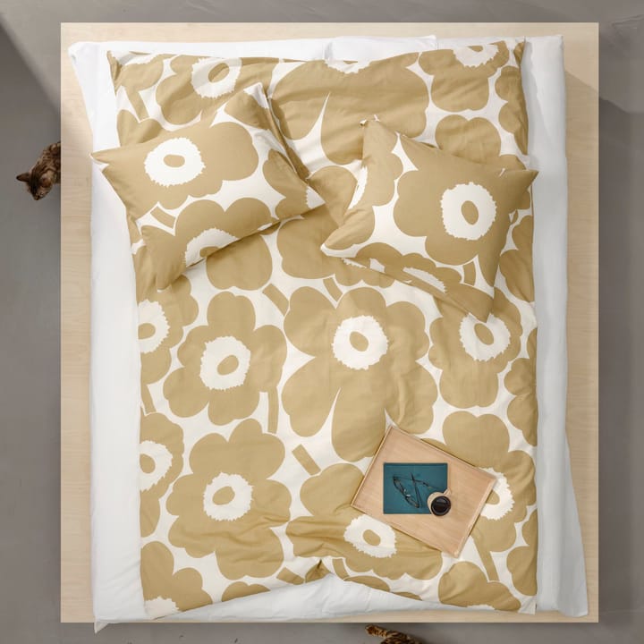 Funda nórdica Unikko algodón-cáñamo 150x210 cm, Beige Marimekko