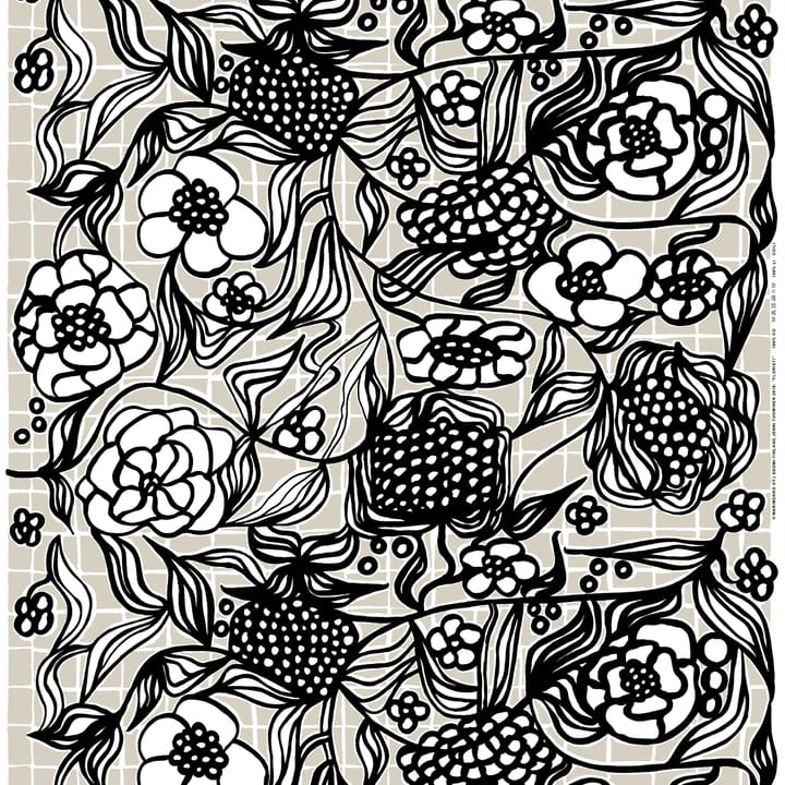 Hule Floristi  - Beige-negro-blanco - Marimekko
