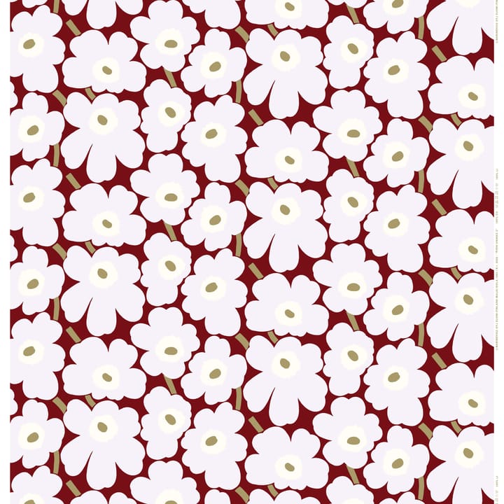 Hule Pieni Unikko - rojo oscuro-gris claro-blanco natural - Marimekko