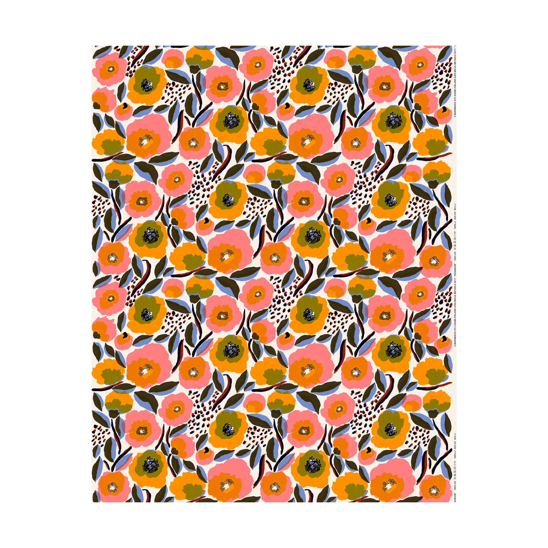 Hule Rosarium, White-red-yellow-blue Marimekko