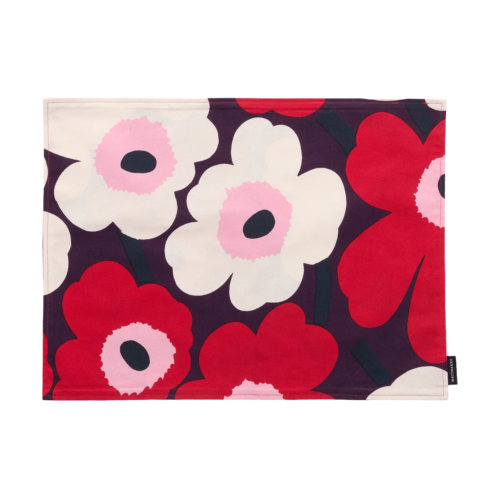 Individual de mesa Pieni Unikko de acrílico, Plum-cranberry-off white-rose Marimekko