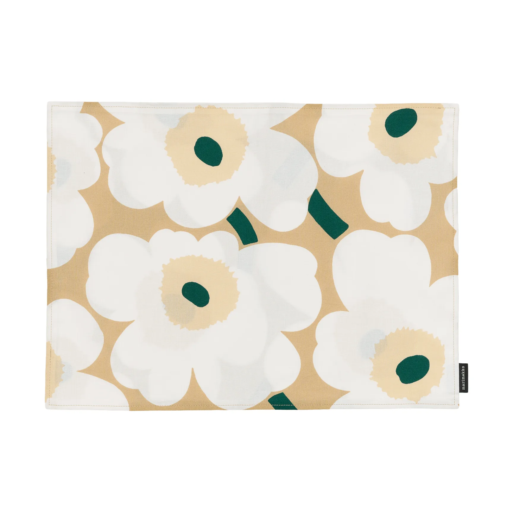 Individual de mesa Pieni Unikko de acrílico, Sand-white-hay-emerald Marimekko