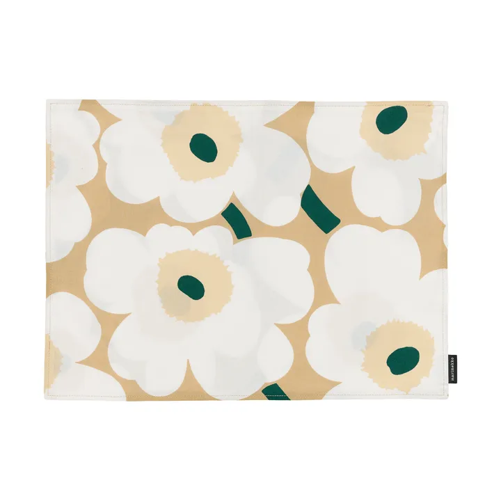 Individual de mesa Pieni Unikko de acrílico - Sand-white-hay-emerald - Marimekko