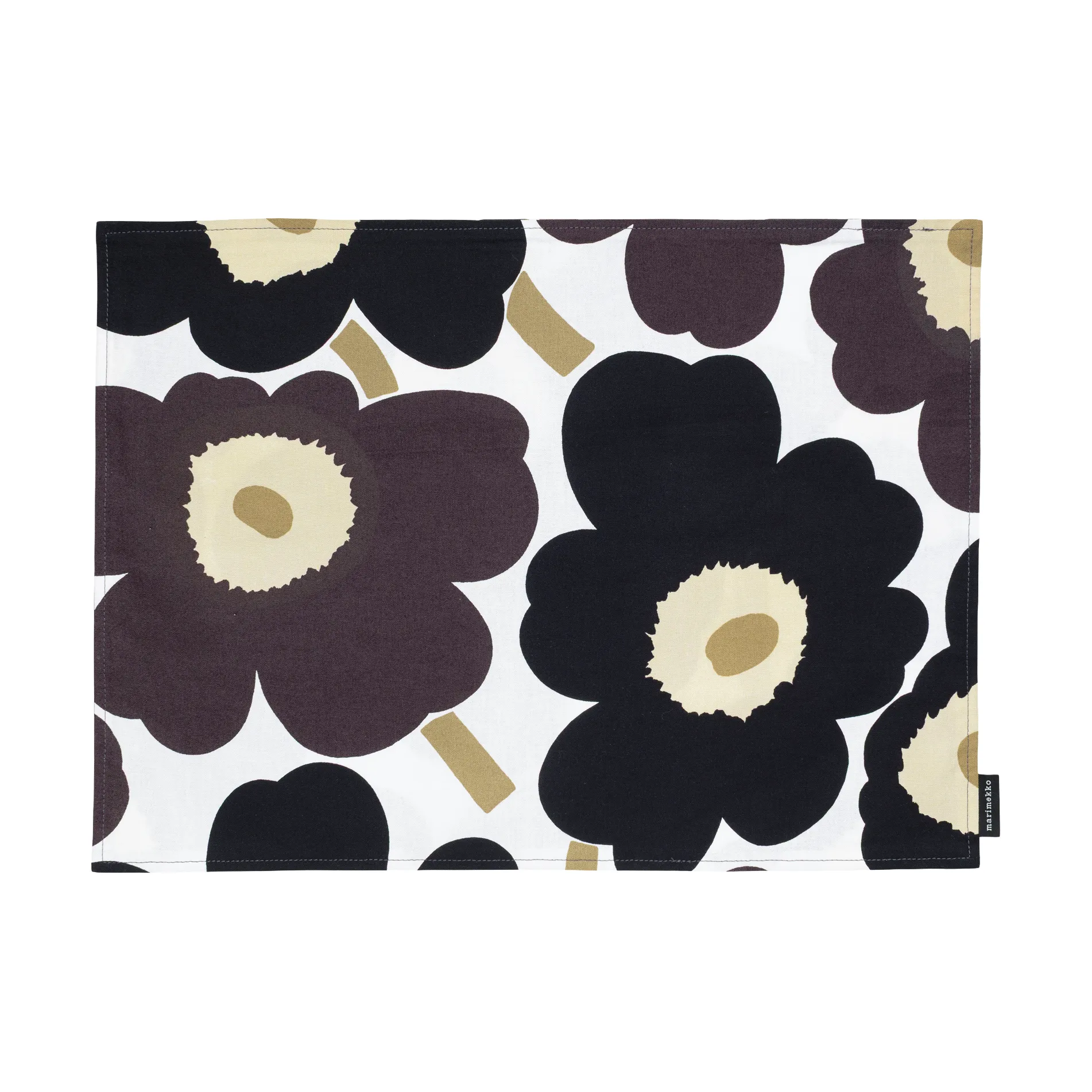 Individual de mesa Pieni Unikko de acrílico, White-gris oscuro-beige Marimekko