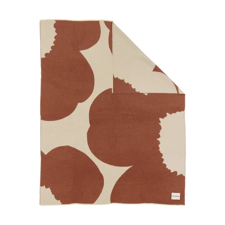 Iso Unikko manta - Off white-chestnut, 130x170 cm - Marimekko