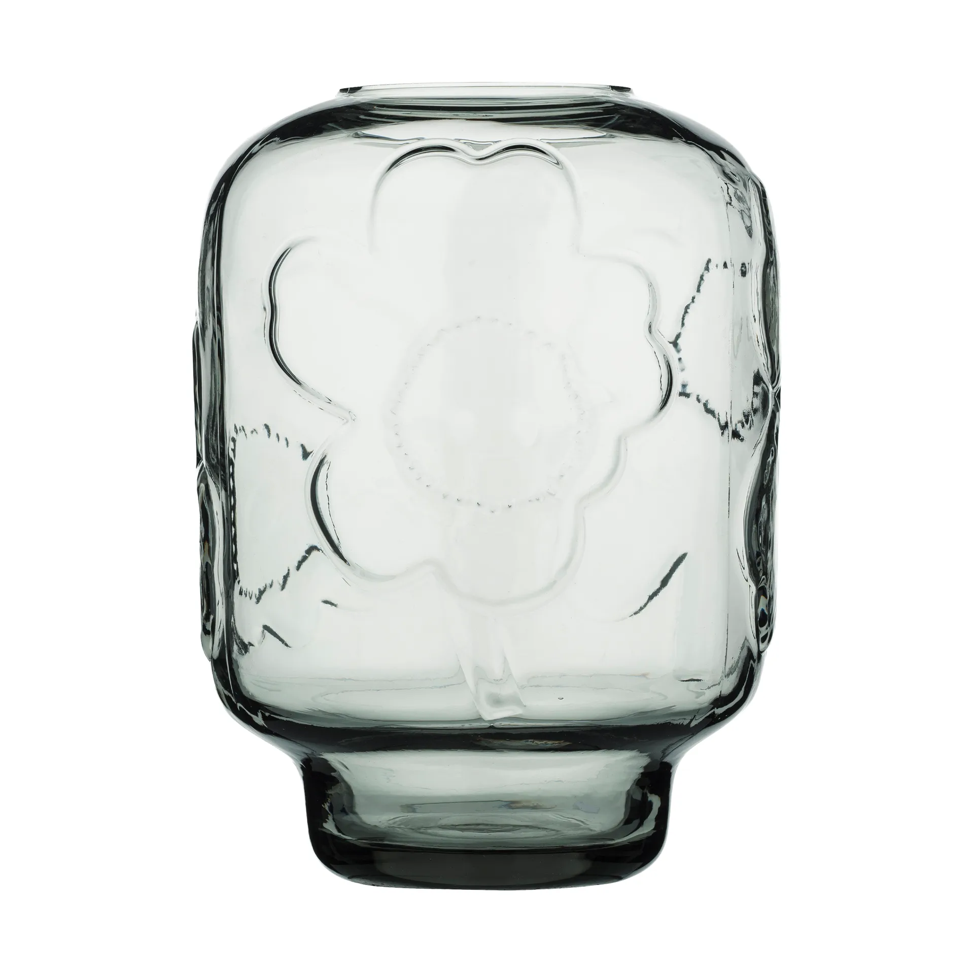 Jarrón de vidrio Unikko, Misty grey, 18 cm Marimekko