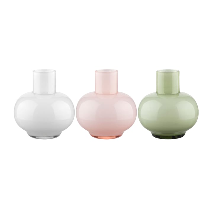 Jarrón Mini 3 piezas, Oliva-blanco-rosa Marimekko