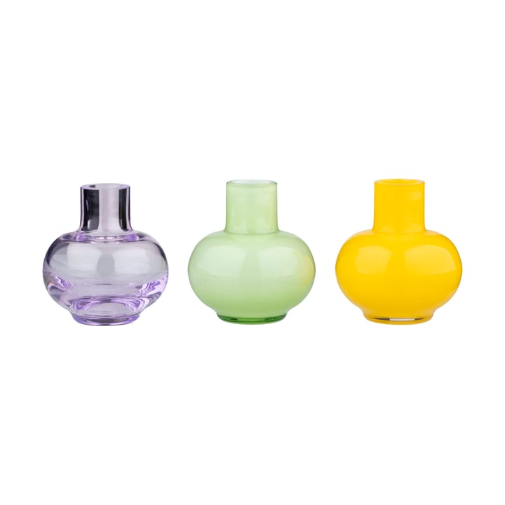 Jarrón Mini 3 piezas - Pale green-lemon-amethyst - Marimekko