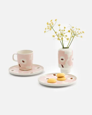 Jarrón Unikko 14 cm - White-light pink-chestnut - Marimekko