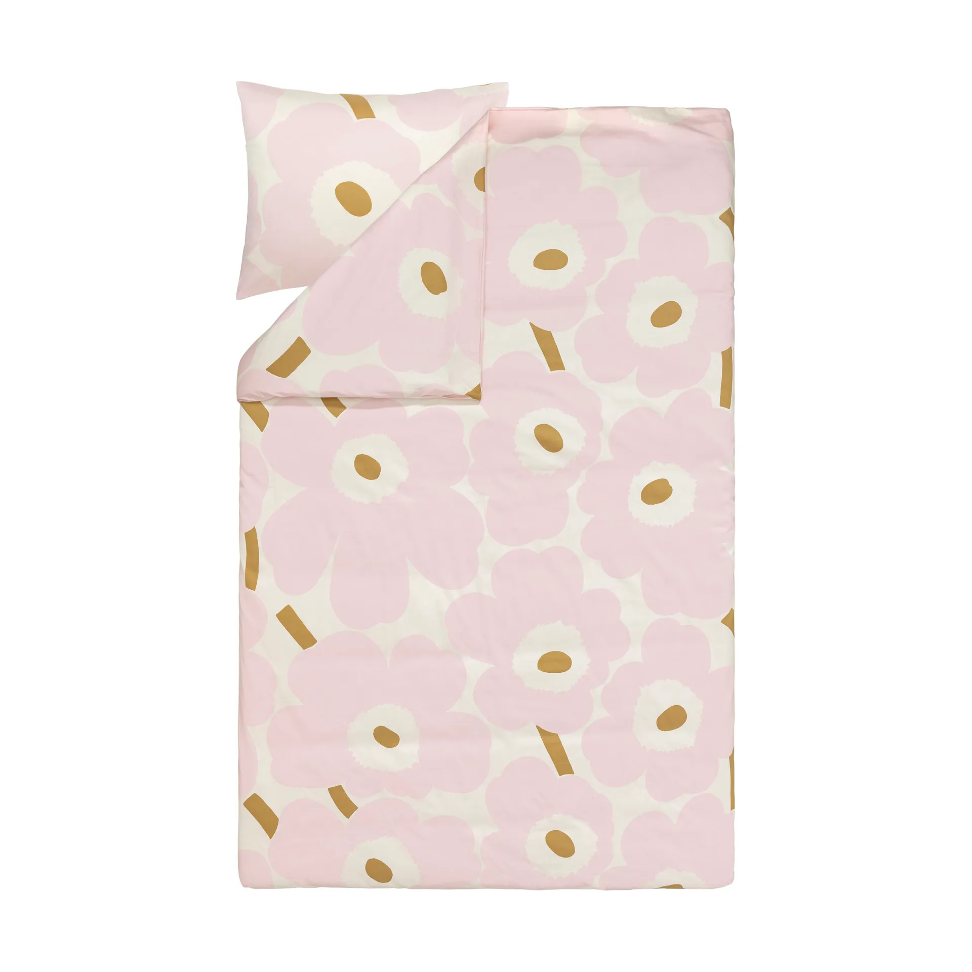 Juego de cama Unikko 150x210 cm+50x60 cm, White-light pink-beige Marimekko