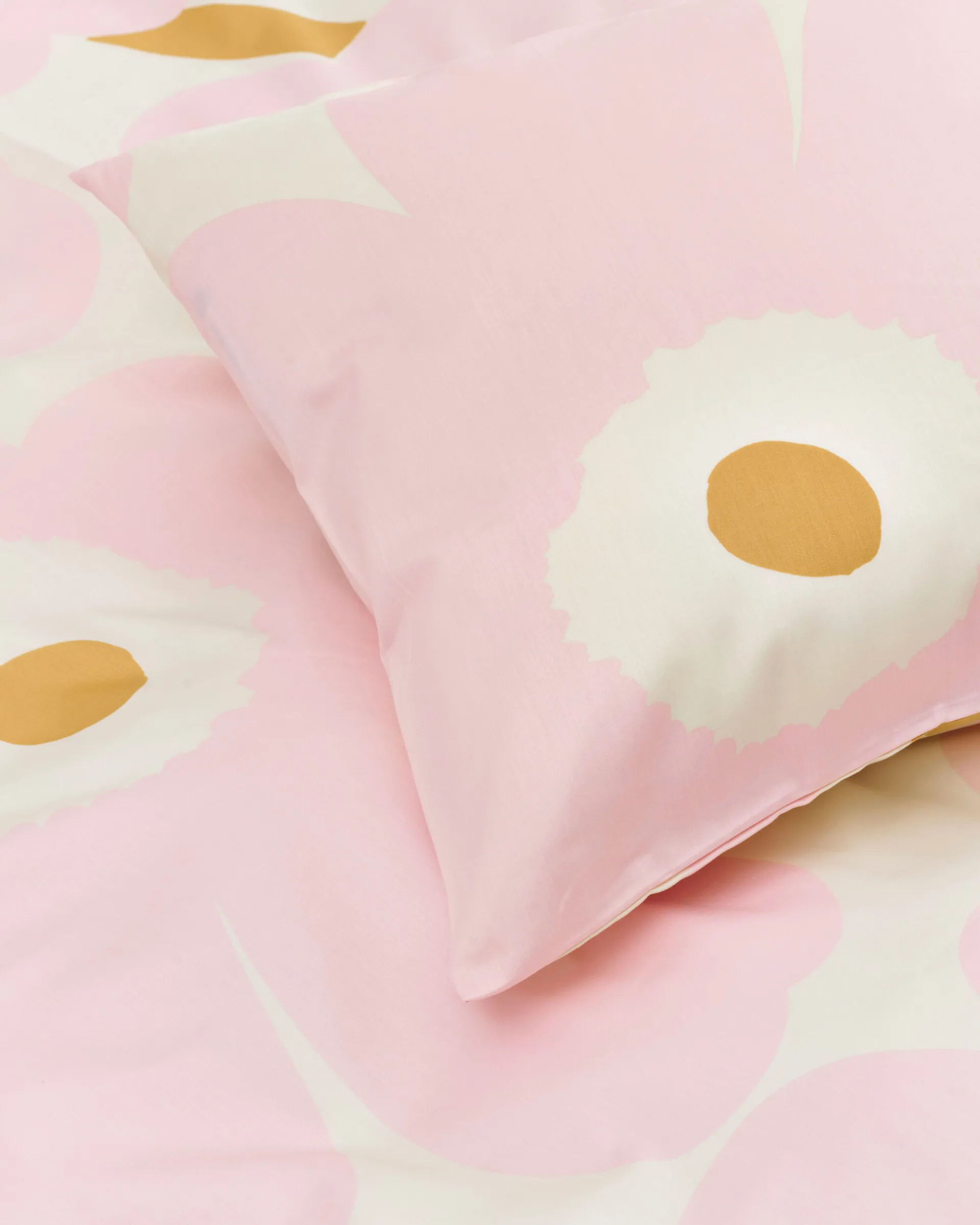 Juego de cama Unikko 150x210 cm+50x60 cm, White-light pink-beige Marimekko