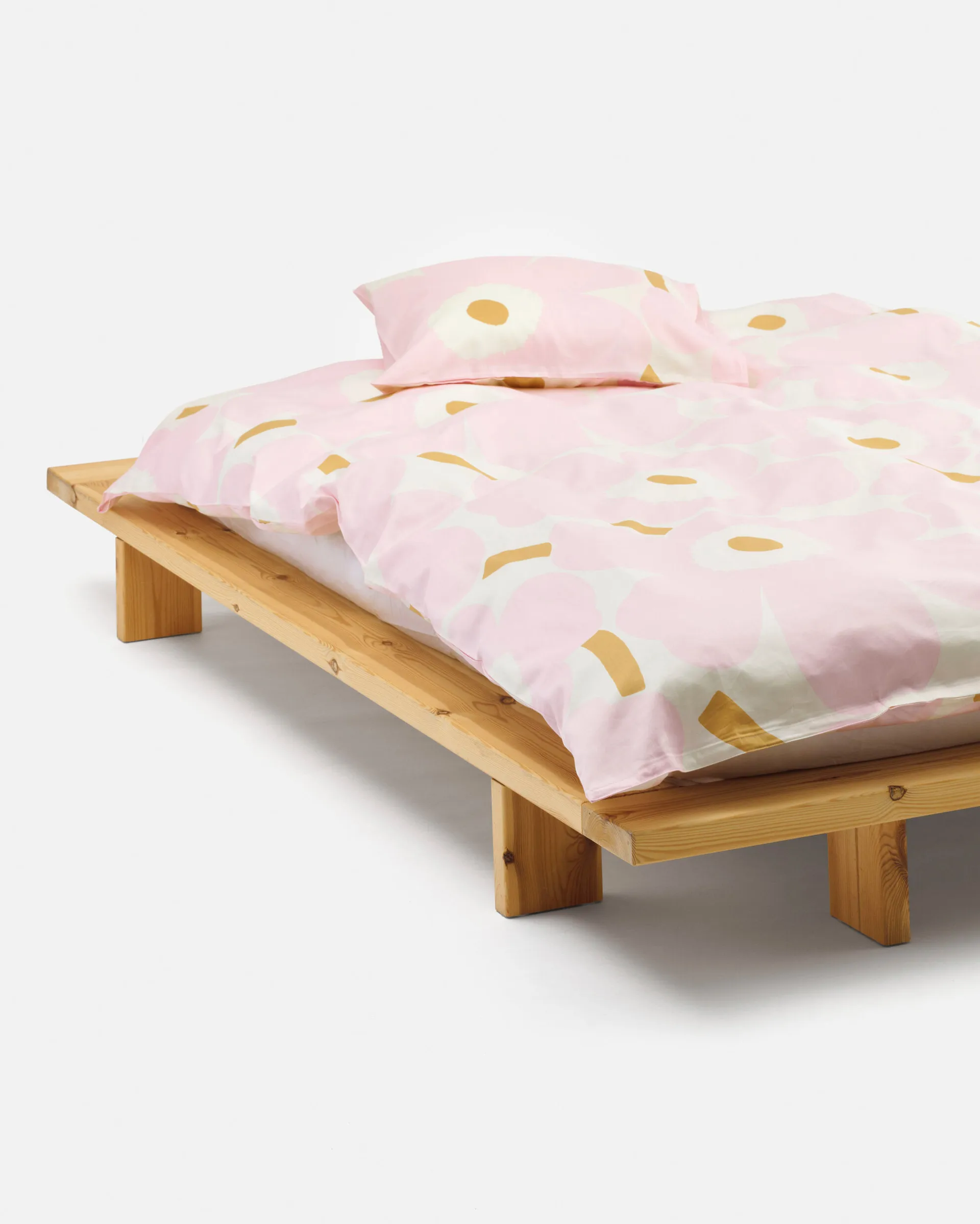 Juego de cama Unikko 150x210 cm+50x60 cm, White-light pink-beige Marimekko