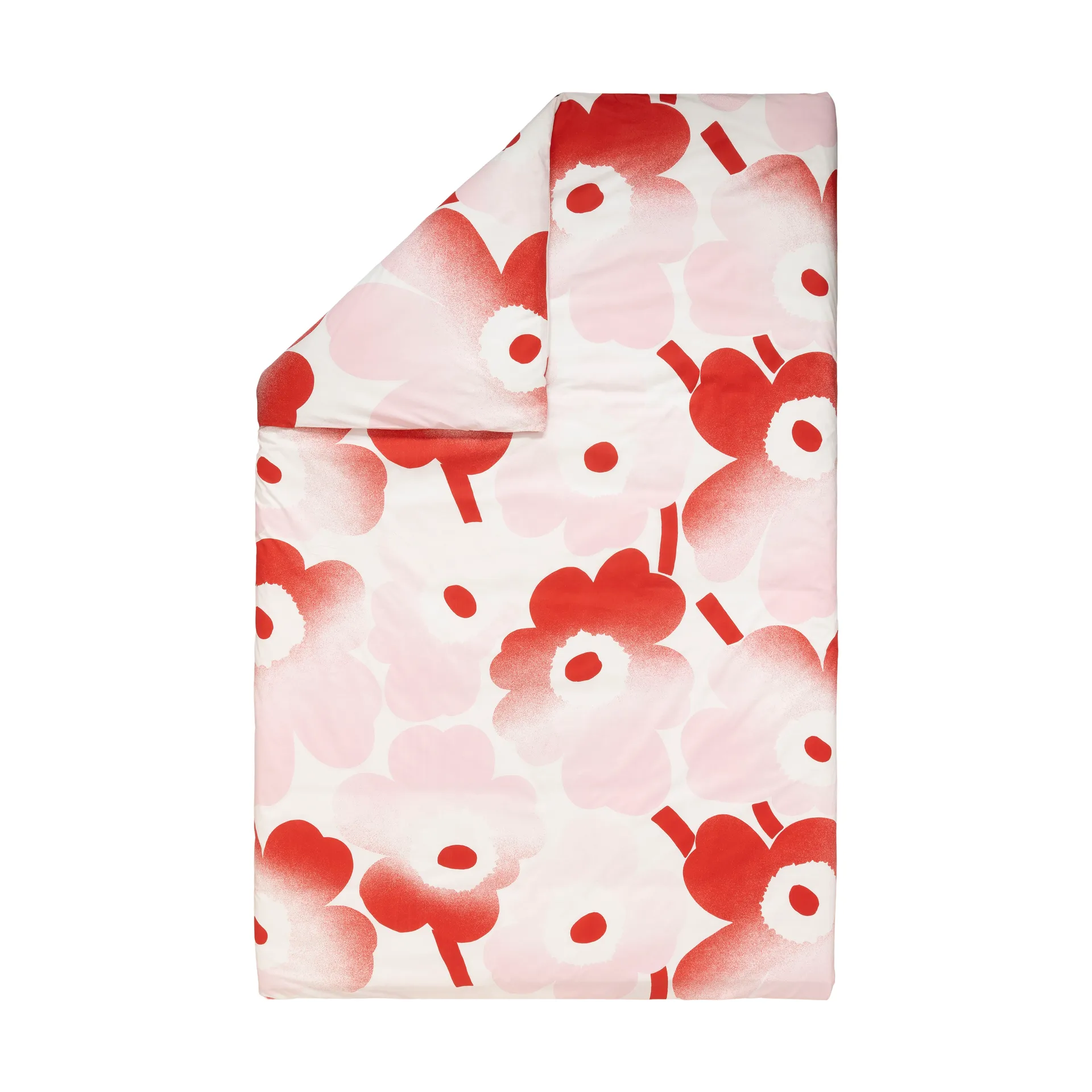 Juego de funda nórdica Unikko Häivähdys 150x210 cm, 50x60 cm, Rosa Marimekko