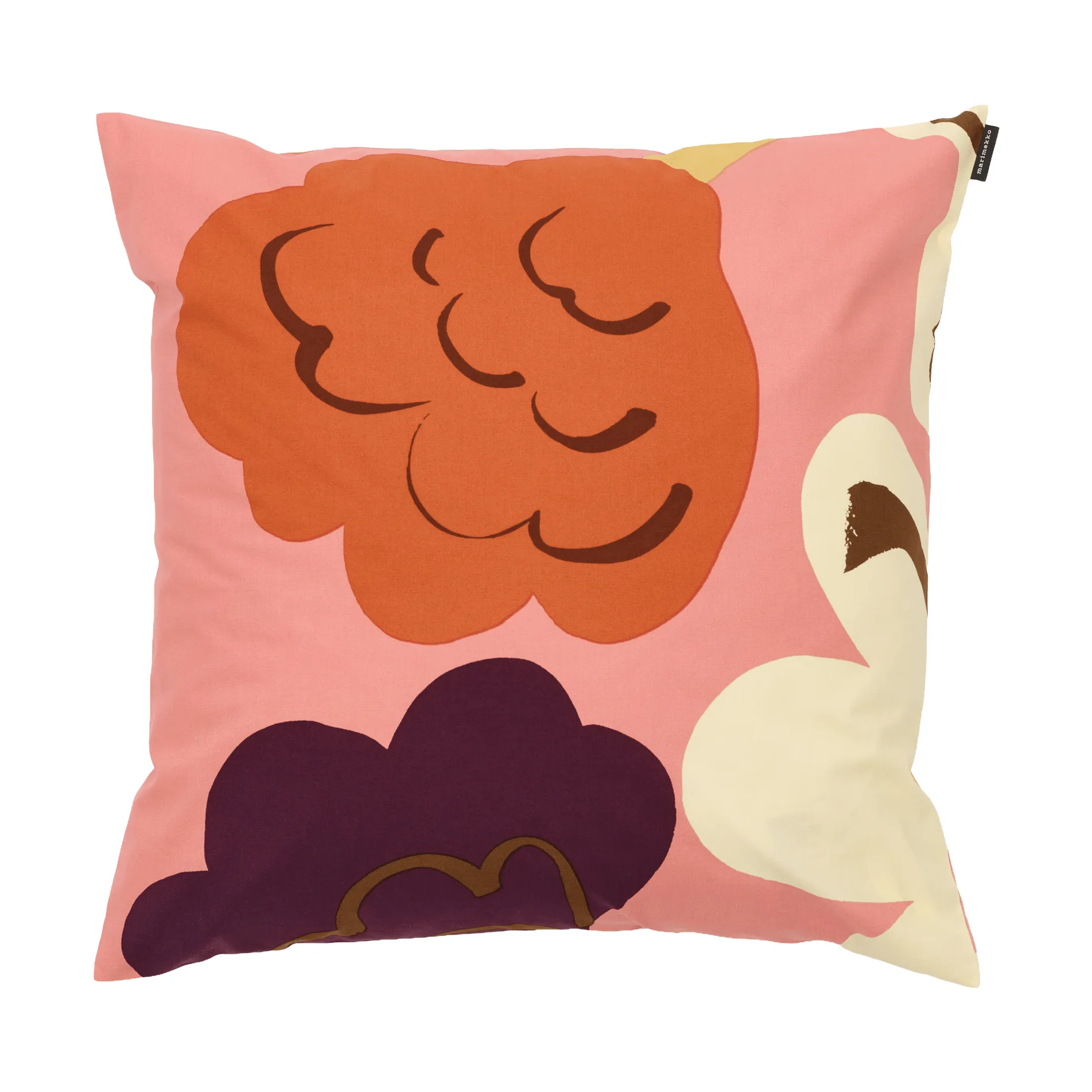 Kukasta Kukkaan funda de cojín, Pink-off white-plum-terracotta, 50x50 cm Marimekko