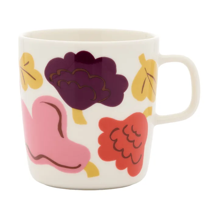 Kukasta Kukkaan taza - White-pink-terrac-plum, 40 cl - Marimekko