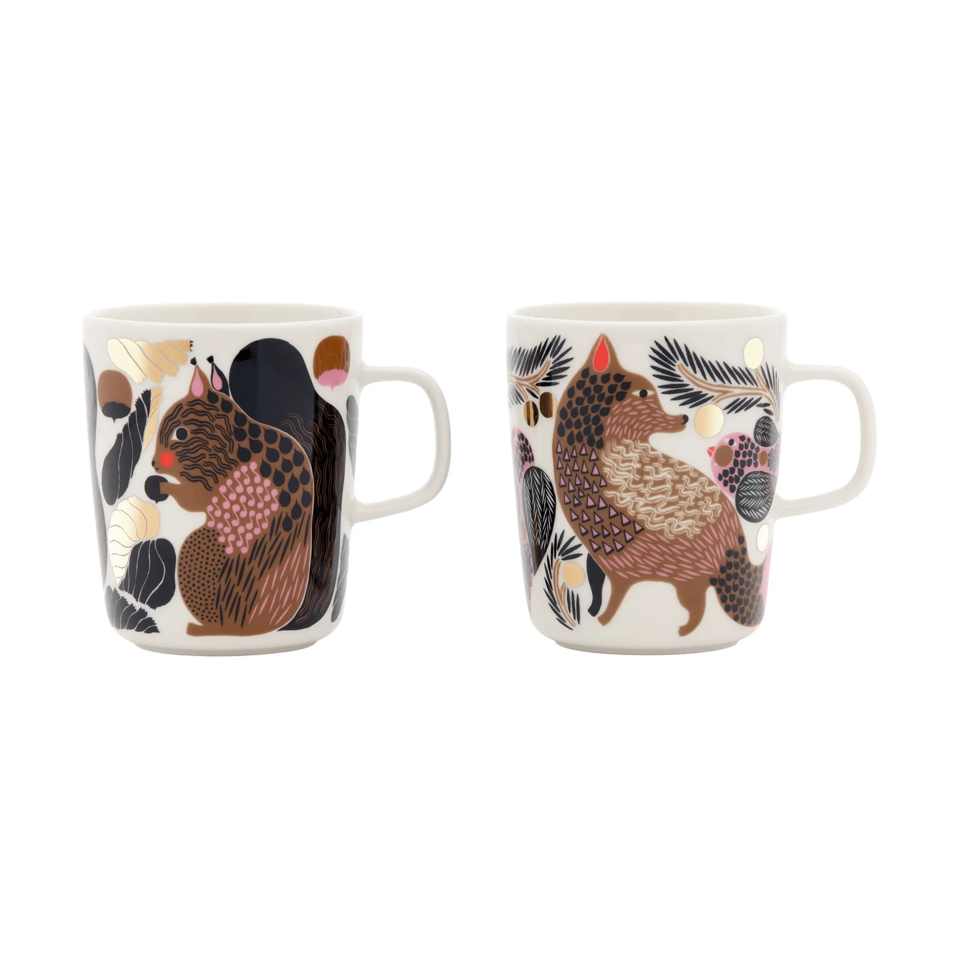 Kurre Ketunmarja taza, White-multicolour-gold, 25 cl, pack de 2 Marimekko