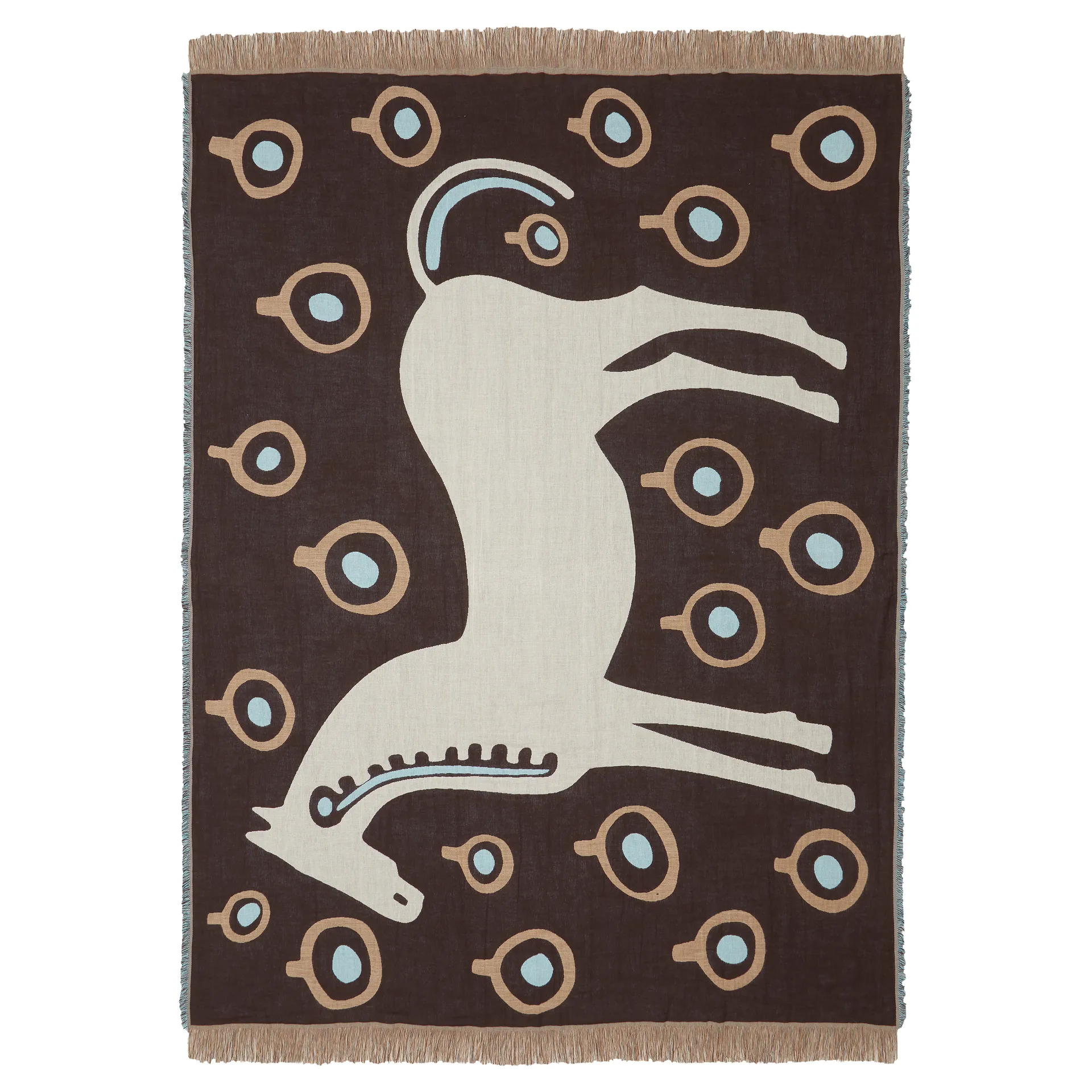 Manta Musta Tamma 130x180 cm, marrón-blanco-azul Marimekko