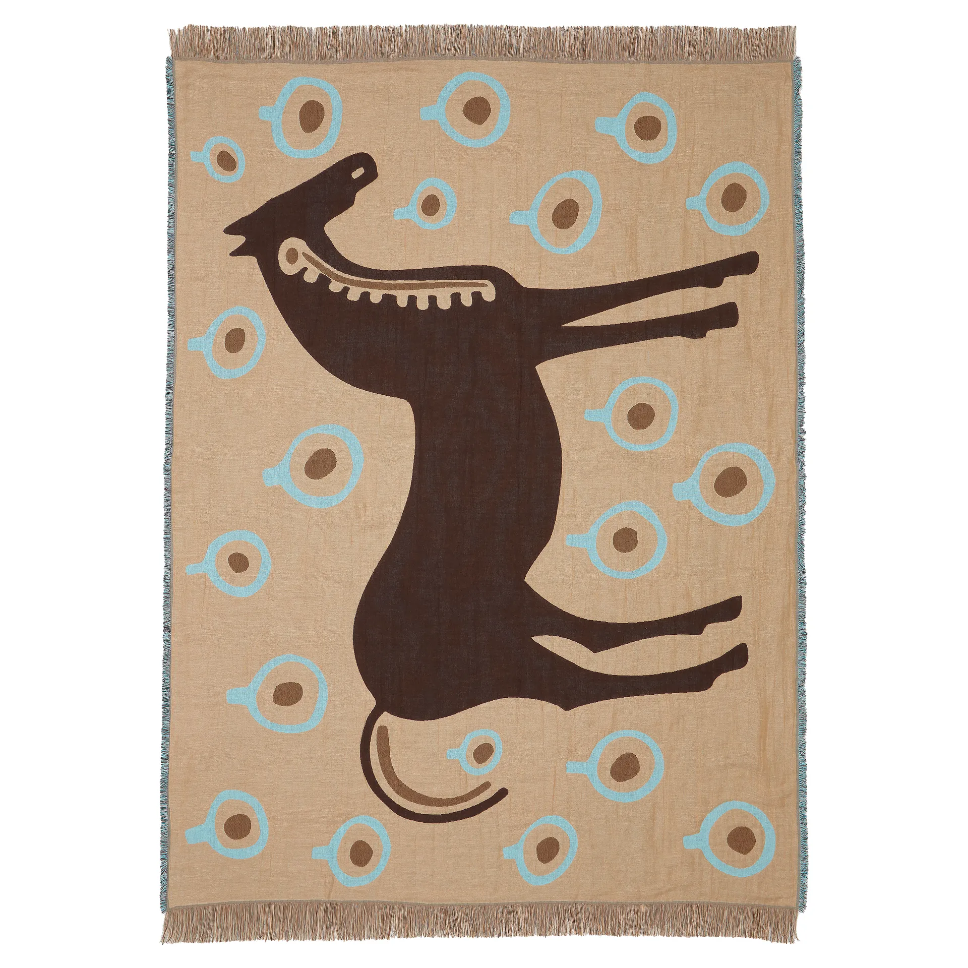 Manta Musta Tamma 130x180 cm, marrón-blanco-azul Marimekko