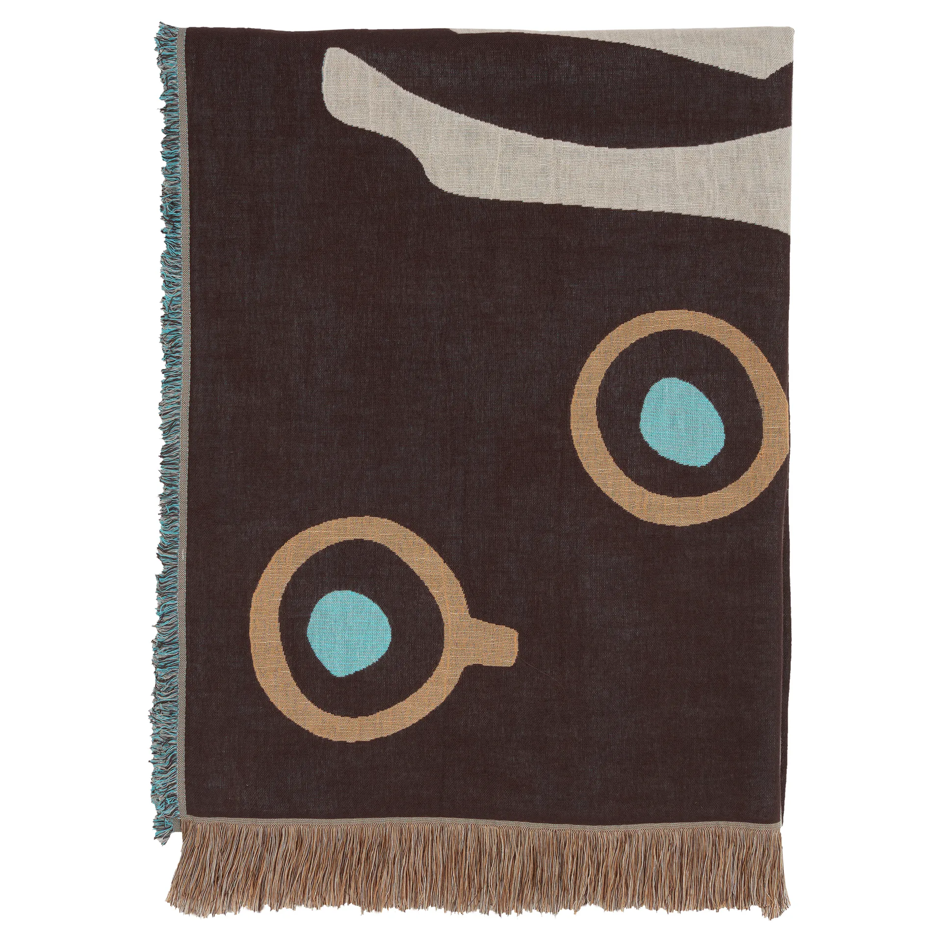 Manta Musta Tamma 130x180 cm, marrón-blanco-azul Marimekko