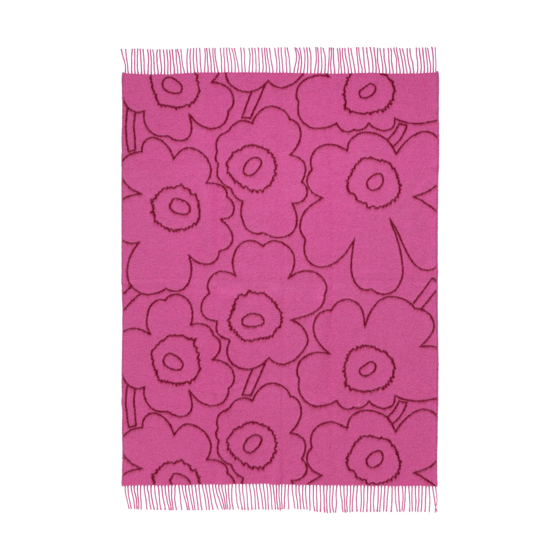 Manta Piirto Unikko 130x170 cm, Burgundy-fuchsia Marimekko