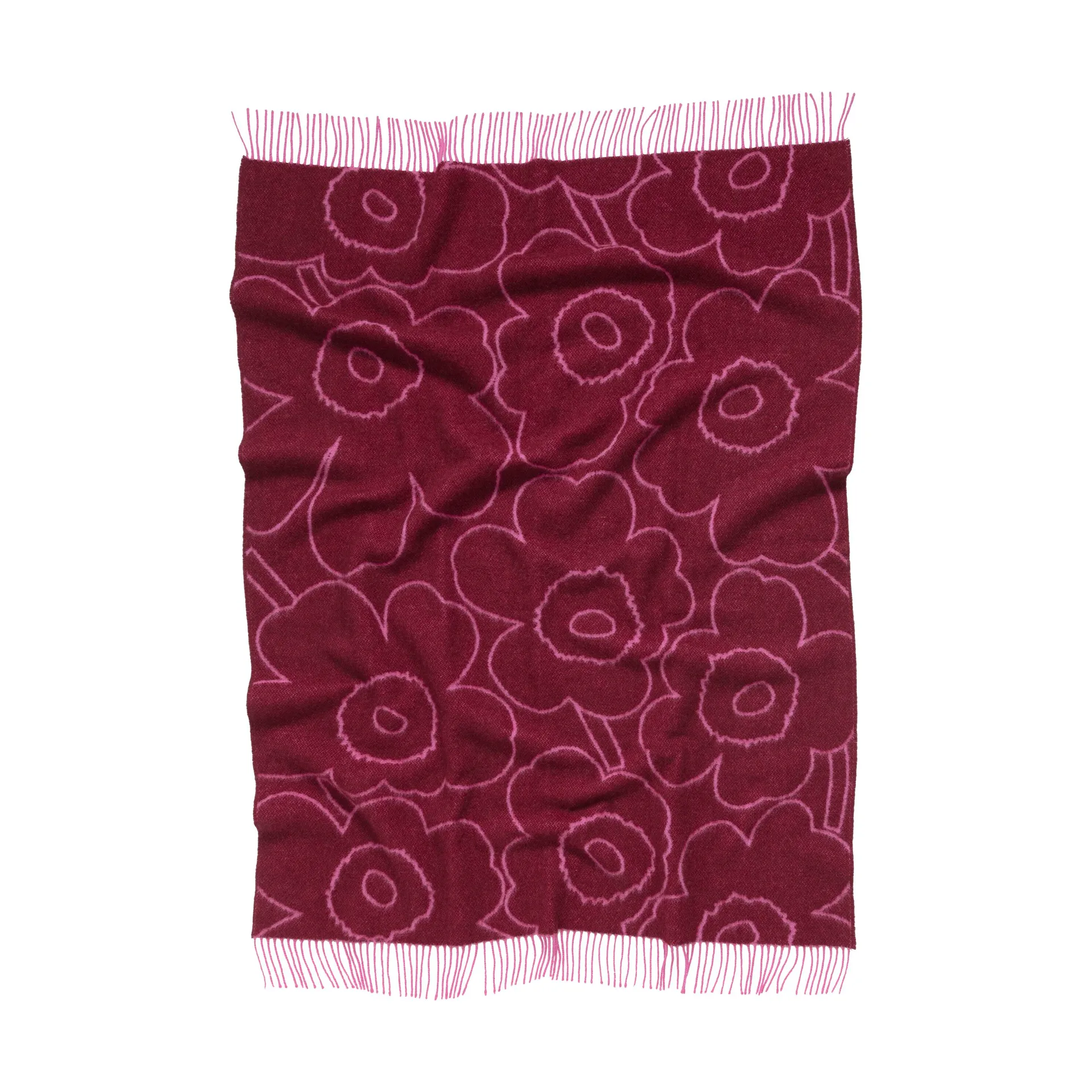 Manta Piirto Unikko 130x170 cm, Burgundy-fuchsia Marimekko